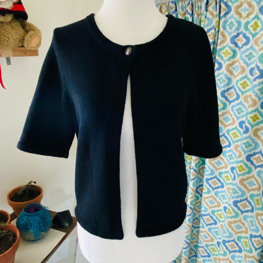 Vintage Talbots Lambswool blend one button cardigan sweater (size S)